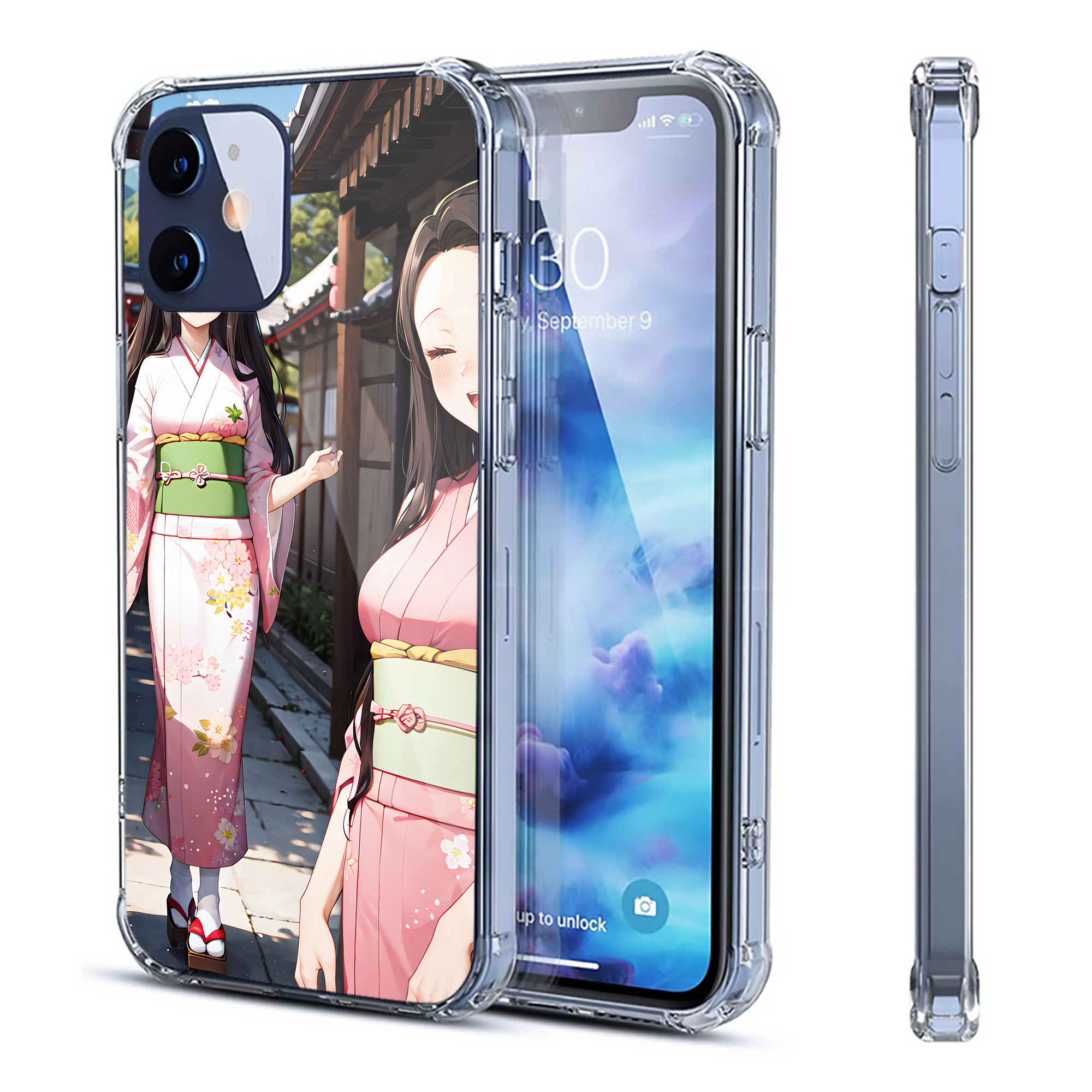 （画像用） 鬼滅の刃（きめつのやいば）竈門 禰󠄀豆子／かまど ねずこ Kamado Nezuko 【iPhone 12シリーズ対応】透明スマホケース（クリアソフトケース）